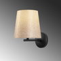 Opviq Lámpara de Pared 4683 Moderna y Elegante, Cuerpo de Metal y Casquillo de Tela, Negro y Crema